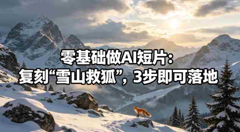 零基础做AI短片：复刻《雪山救狐》，3步即可落地-有道网创