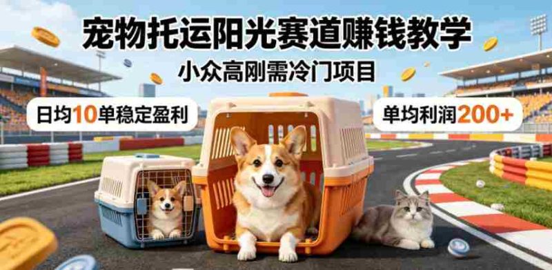 宠物托运阳光赛道賺钱教学，小众高刚需冷门项目，日均10单稳定盈利，单均利润200+-有道网创