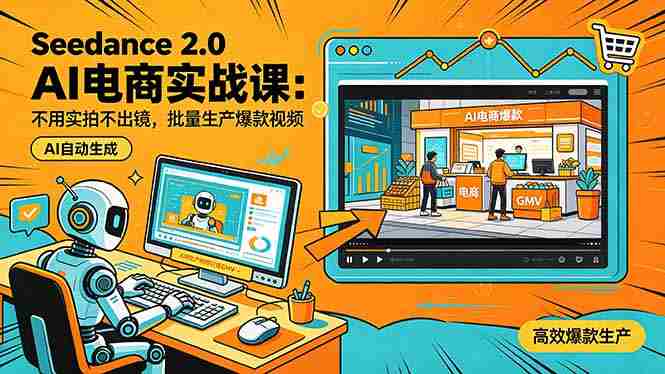(18435期)Seedance 2.0 AI电商实战课:不用实拍不出镜,批量生产爆款视频打爆GMV-有道网创