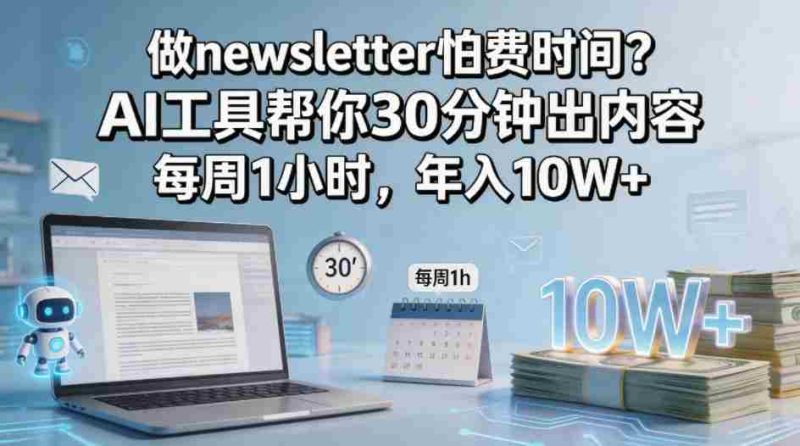 做newsletter怕费时间？AI工具帮你30分钟出内容，每周1小时，年入10W+！【原创双语字幕】-有道网创