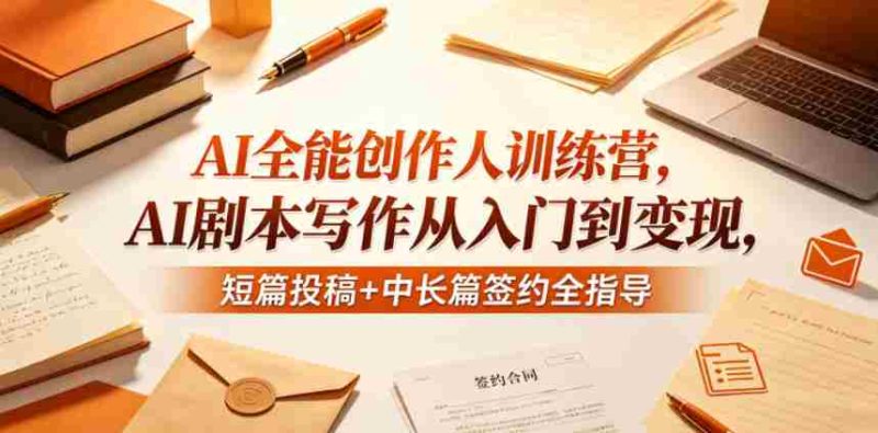 AI全能创作人训练营,AI剧本写作从入门到变现,短篇投稿+中长篇签约全指导-有道网创
