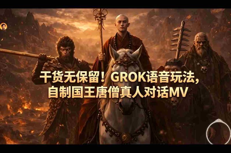 干货无保留!GROK语音玩法,自制国王唐僧真人对话MV-有道网创