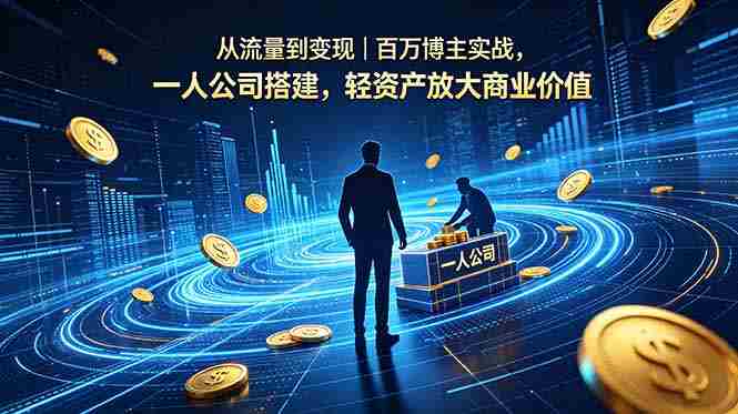 （18645期）从流量到变现｜百万博主实战，一人公司搭建，轻资产放大商业价值-有道网创