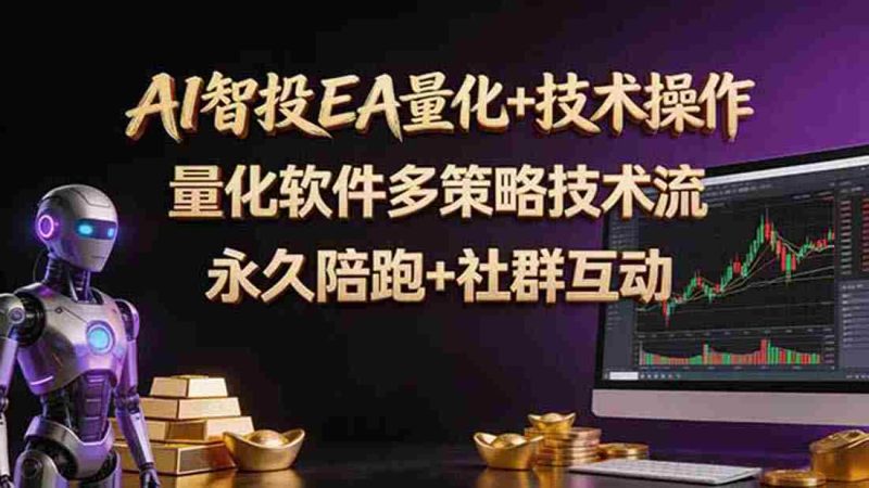 (18426期)AI智投EA量化操作技术训练营,软件自动操作,简单学习轻松上入手日入30-100U-有道网创
