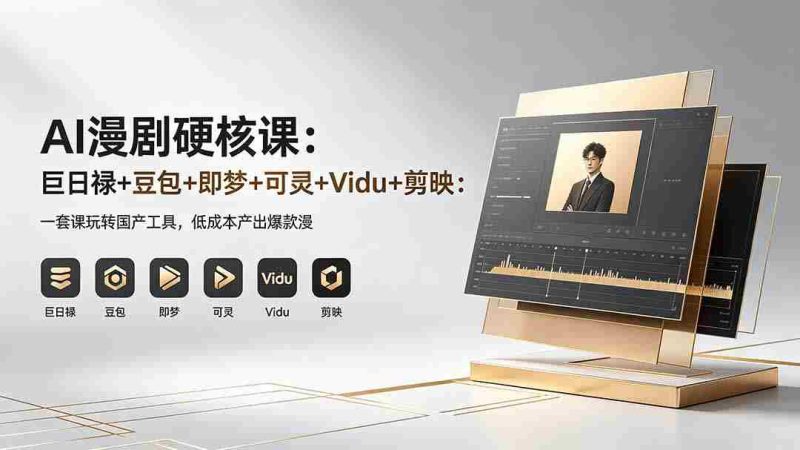 (18280期)AI漫剧硬核课:巨日禄+豆包+即梦+可灵+Vidu+剪映:一套课玩转国产工具,低成本产出爆款漫剧-有道网创