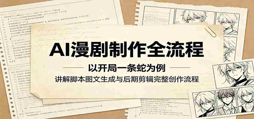 AI漫剧制作全流程：以开局一条蛇为例，讲解脚本图文生成与后期剪辑完整创作流程-有道网创