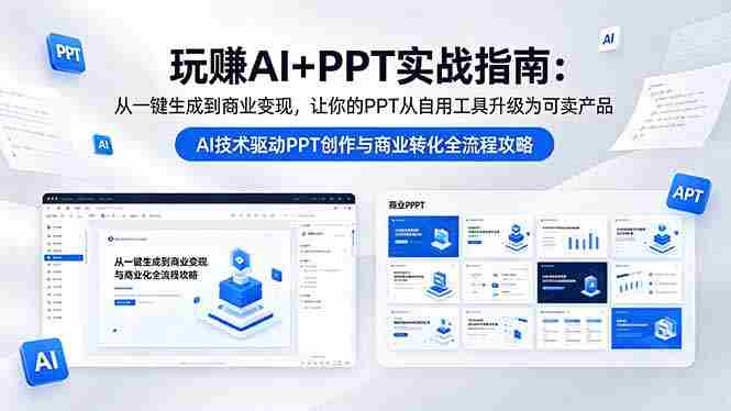 (18448期)玩赚AI+PPT实战指南-更新5月13:从一键生成到商业变现,让你的PPT从自用工具升级为可卖产品-有道网创