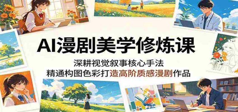 AI漫剧美学修炼课:深耕视觉叙事核心手法,精通构图色彩打造高阶质感漫剧作品-有道网创