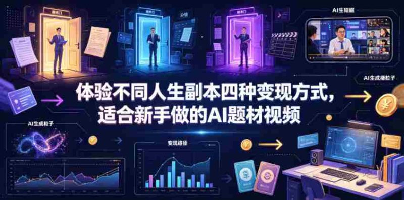 体验不同人生副本四种变现方式,适合新手做的AI题材视频-有道网创