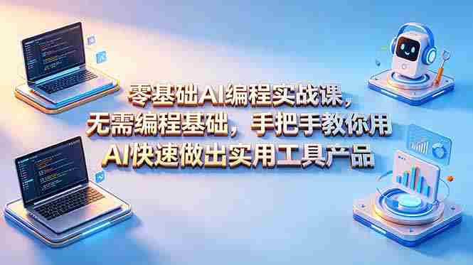 (18785期)零基础AI编程实战课-更新,无需编程基础,手把手教你用AI快速做出实用工具产品-有道网创