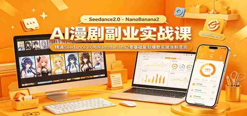 AI漫剧副业实战：Seedance2.0与NanoBanana2零基础复刻爆款实现涨粉变现-有道网创