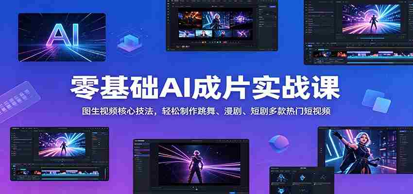 零基础AI成片实战课：图生视频核心技法，轻松制作跳舞、漫剧、短剧多款热门短视频-有道网创
