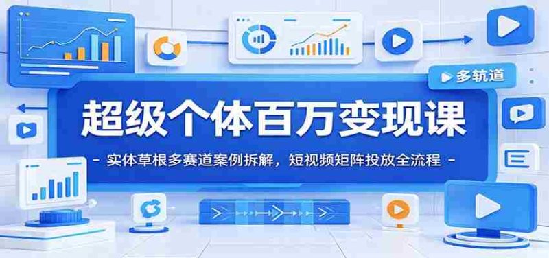 超级个体百万变现课:实体草根多赛道案例拆解,短视频矩阵投放全流程-有道网创