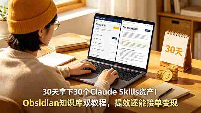 （18886期）30天拿下30个Claude Skills资产！Obsidian知识库双教程，提效还能接单变现-有道网创