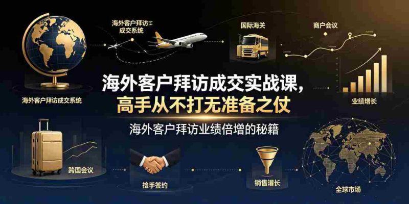海外客户拜访成交实战课,高手从不打无准备之仗,海外客户拜访业绩倍增的秘籍-有道网创