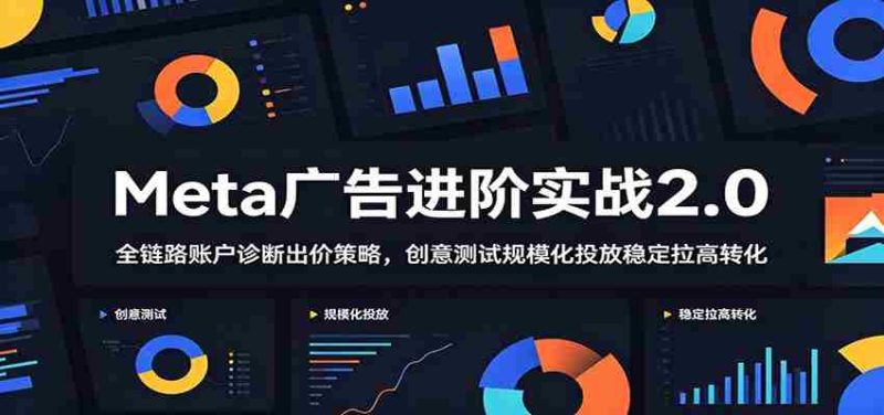 Meta广告进阶实战2.0:全链路账户诊断出价策略,创意测试规模化投放稳定拉高转化-有道网创