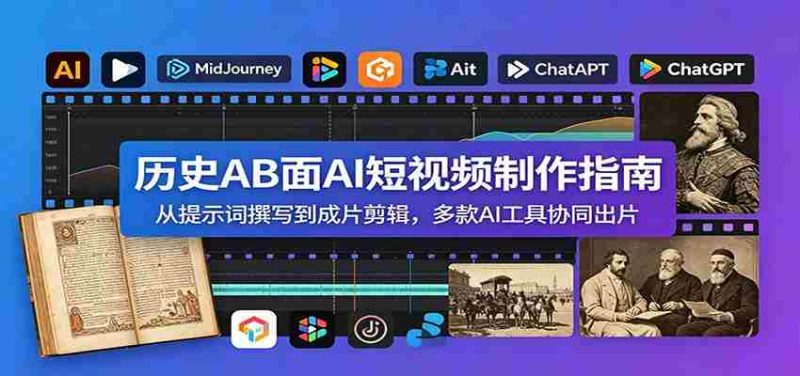 历史AB面AI短视频制作指南:从提示词撰写到成片剪辑,多款AI工具协同出片-有道网创