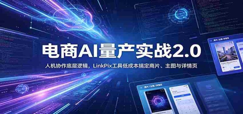 电商人AI量产实战2.0:人机协作底层逻辑,LinkPix工具低成本搞定商片、主图与详情页-有道网创