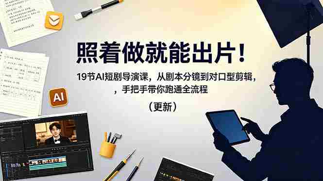 (18694期)照着做就能出片!19节AI短剧导演课,从剧本分镜到对口型剪辑,手把手带你跑通全流程(更新)-有道网创