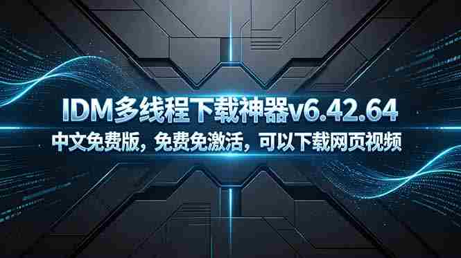 （18688期）IDM多线程下载神器v6.42.64中文免费版，免费免激活，可以下载网页视频（例如飞书文档内的视频）-有道网创