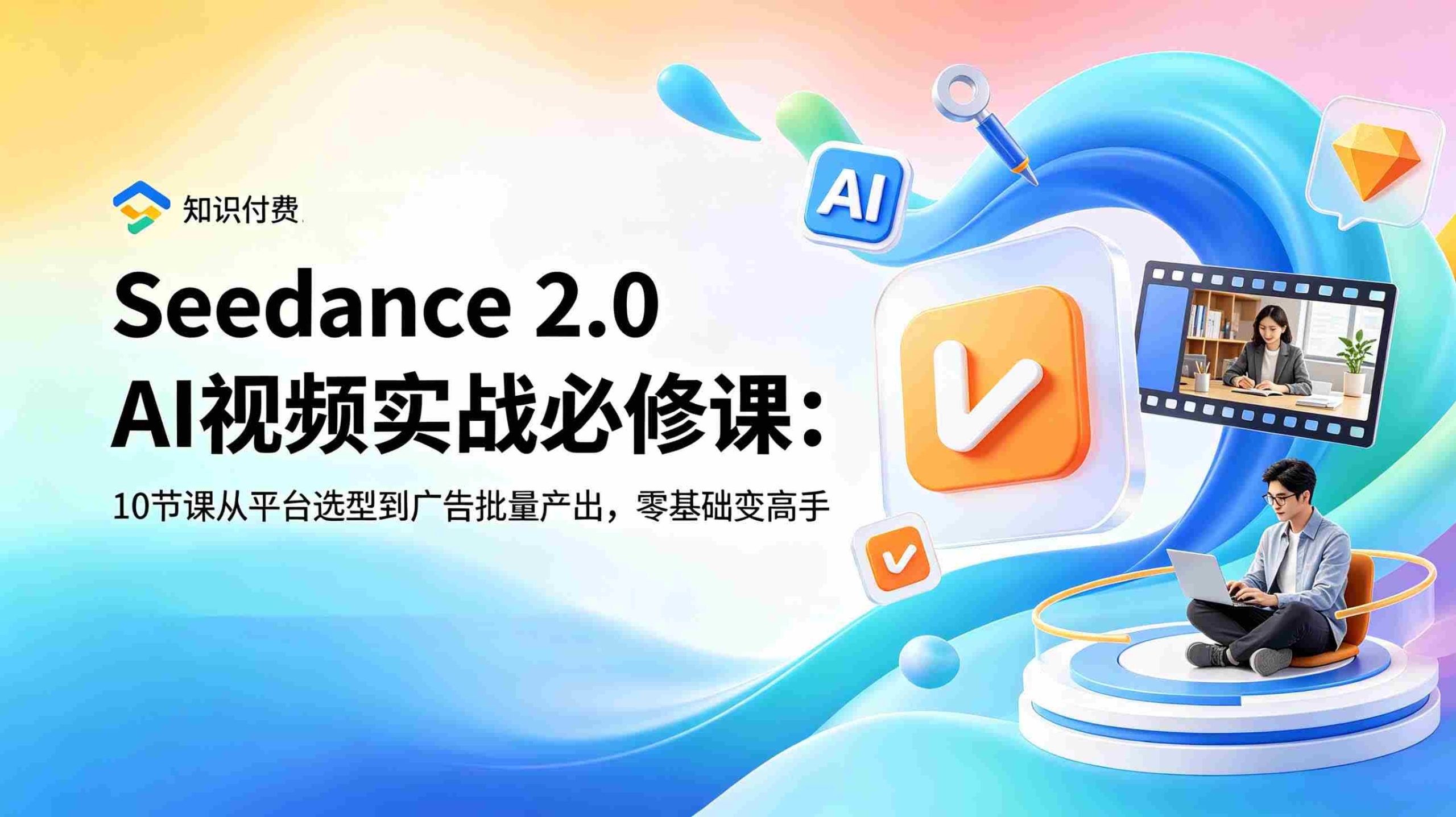 (18998期)Seedance 2.0 AI视频实战必修课:10节课从平台选型到广告批量产出,零基础变高手-有道网创
