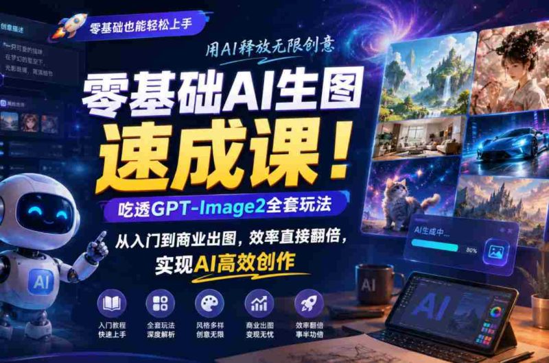 零基础AI生图速成课!吃透GPT-Image2全套玩法,从入门到商业出图,效率直接翻倍,实现AI高效创作-有道网创