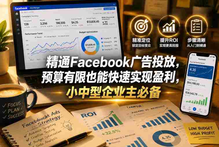 精通Facebook广告投放,预算有限也能快速实现盈利,小中型企业主必备【原创双语字幕】-有道网创