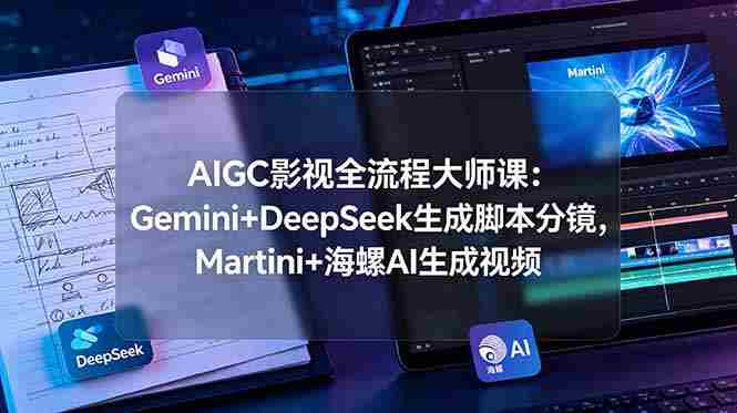 (19008期)AIGC影视全流程大师课:Gemini+DeepSeek生成脚本分镜,Martini+海螺AI生成视频-有道网创