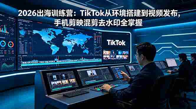 (18875期)2026出海训练营:TikTok从环境搭建到视频发布,手机剪映混剪去水印全掌握-有道网创
