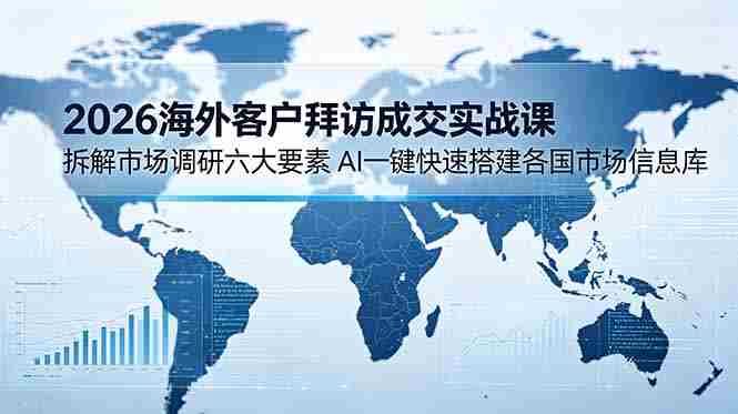 (18992期)2026海外客户拜访成交实战课:拆解市场调研六大要素,AI一键快速搭建各国市场信息库-有道网创