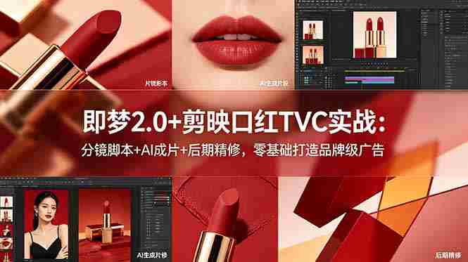 （18729期）即梦2.0+剪映口红TVC实战：分镜脚本+AI成片+后期精修，零基础打造品牌级广告-有道网创