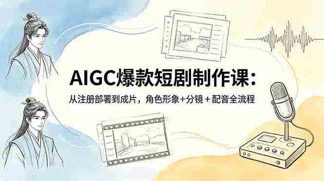 （18676期）AIGC爆款短剧制作课：从注册部署到成片，角色形象+分镜+配音全流程-有道网创