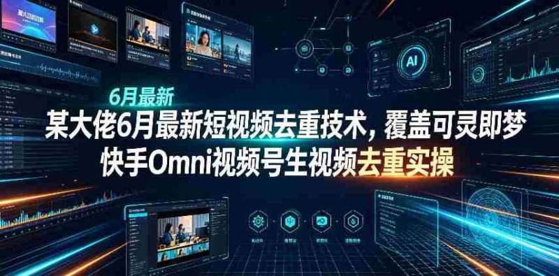 某大佬6月最新短视频去重技术,覆盖可灵即梦快手Omni视频号生视频去重实操-有道网创