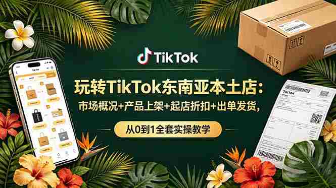 (19045期)玩转TikTok东南亚本土店:市场概况+产品上架+起店折扣+出单发货,从0到1全套实操教学-有道网创