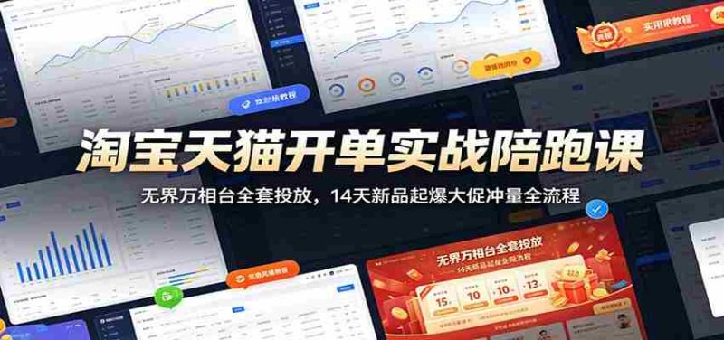 淘宝天猫开单实战陪跑课:无界万相台全套投放,14天新品起爆大促冲量全流程-有道网创