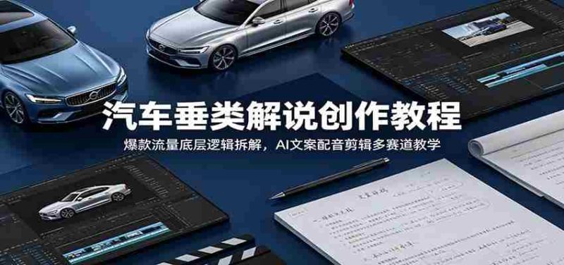 汽车垂类解说创作教程：爆款流量底层逻辑拆解，AI文案配音剪辑多赛道教学-有道网创