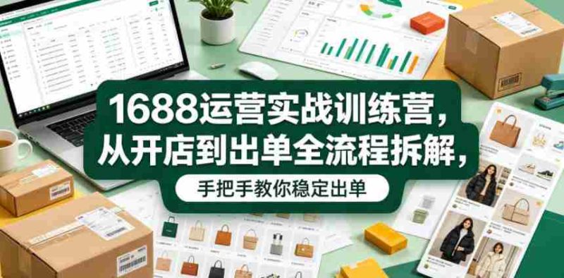 1688运营实战训练营，从开店到出单全流程拆解，手把手教你稳定出单-有道网创