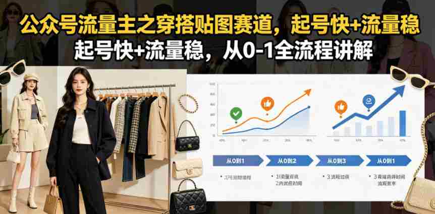 公众号流量主之穿搭贴图赛道，起号快+流量稳，从0-1全流程讲解-有道网创