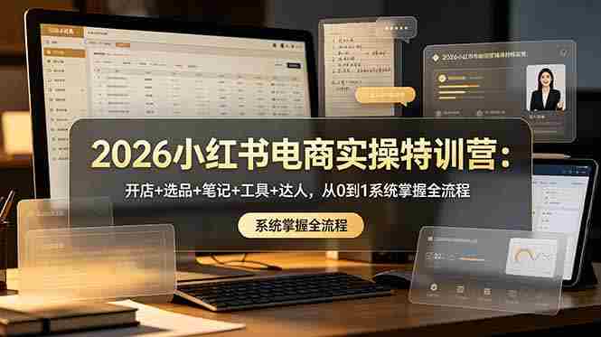 (18978期)2026小红书电商实操特训营:开店+选品+笔记+工具+达人,从0到1系统掌握全流程-有道网创