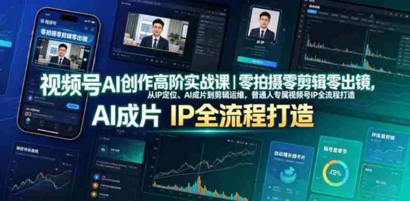 视频号AI创作高阶实战课|零拍摄零剪辑零出镜,从IP定位、AI成片到剪辑运维,普通人专属视频号IP全流程打造-有道网创