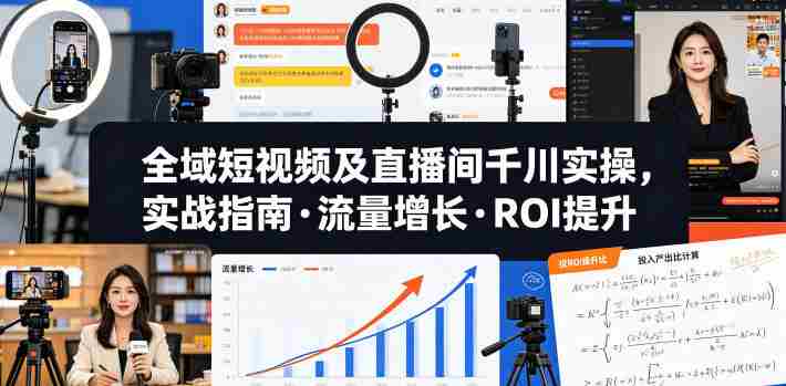 全域短视频及直播间千川实操,实战指南·流量增长·ROI提升(更新)-有道网创