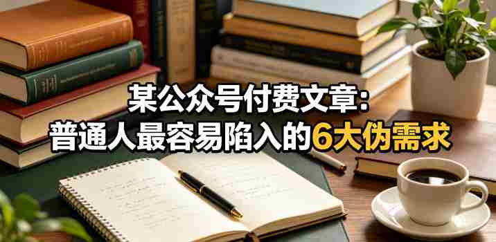 某公众号付费文章：普通人最容易陷入的6大伪需求-有道网创