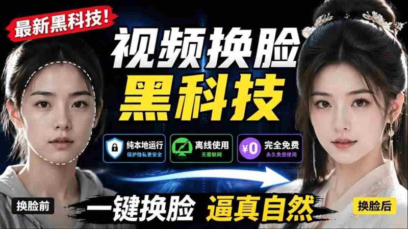 (19025期)AI 人工智能如此夸张?一键视频换脸黑科技,纯本地离线运行,本地视频换脸娱乐工具, AI FaceSwap-有道网创