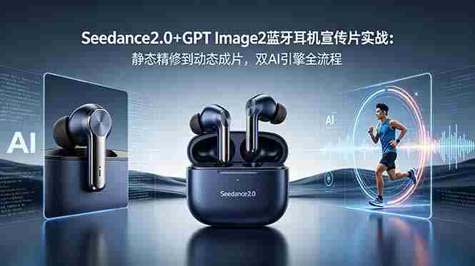 （18730期）Seedance2.0+GPT Image2蓝牙耳机宣传片实战：静态精修到动态成片，双AI引擎全流程-有道网创
