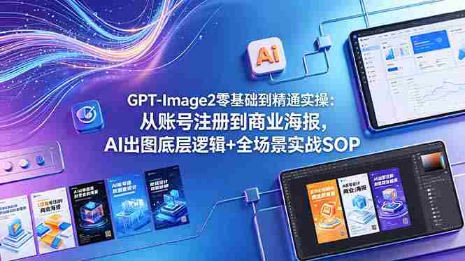 (18835期)GPT-Image2零基础到精通实操:从账号注册到商业海报,AI出图底层逻辑+全场景实战SOP-有道网创