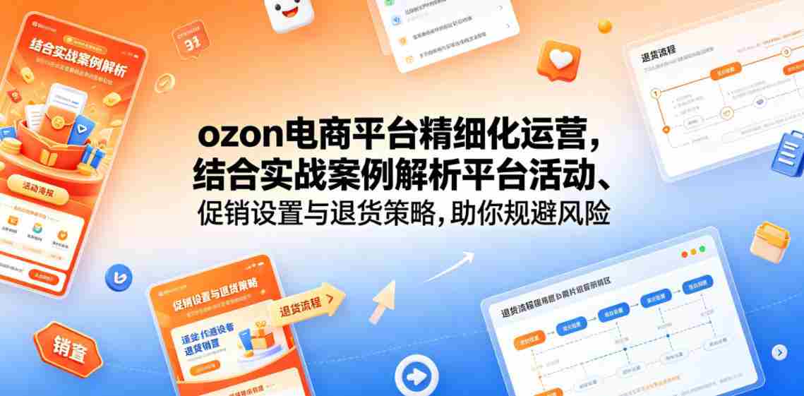 ozon电商平台精细化运营,结合实战案例解析平台活动、促销设置与退货策略,助你规避风险、提升销量