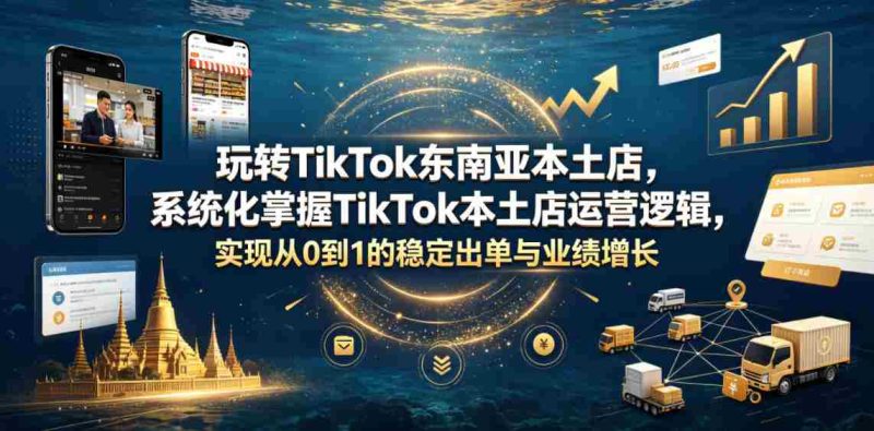 玩转TikTok东南亚本土店,系统化掌握TikTok本土店运营逻辑,实现从0到1的稳定出单与业绩增长-有道网创