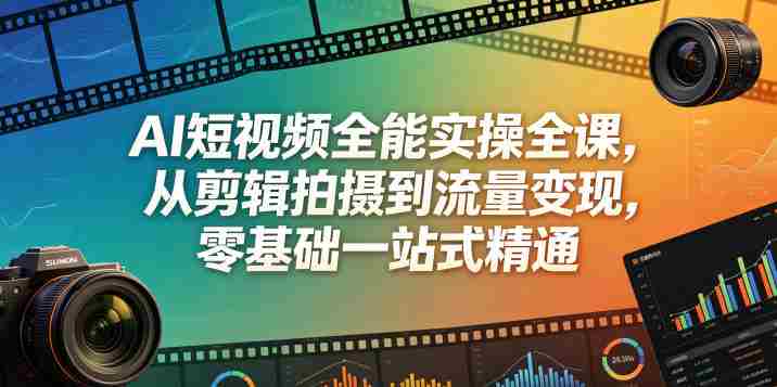 AI短视频全能实操全课，从剪辑拍摄到流量变现，零基础一站式精通-有道网创