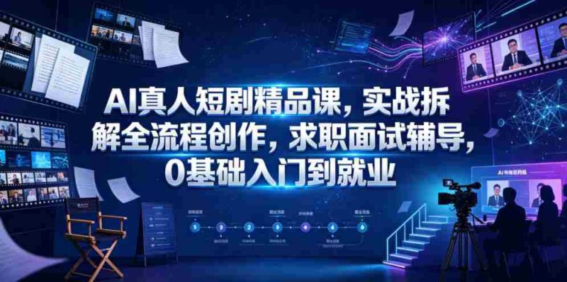 AI真人短剧精品课,实战拆解全流程创作,求职面试辅导,0基础入门到就业-有道网创