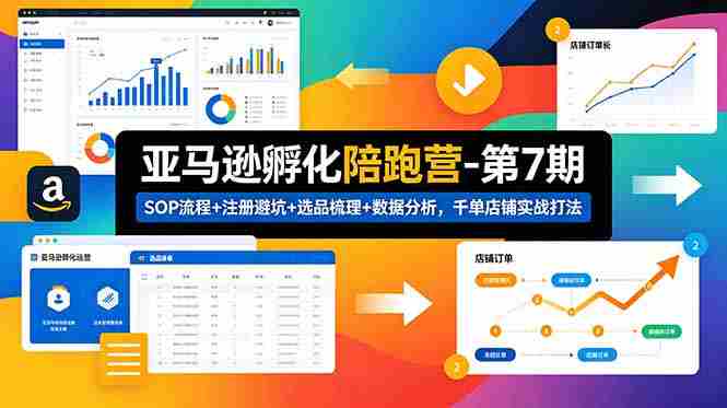 （18752期）亚马逊孵化陪跑营-第7期：SOP流程+注册避坑+选品梳理+数据分析，千单店铺实战打法-有道网创
